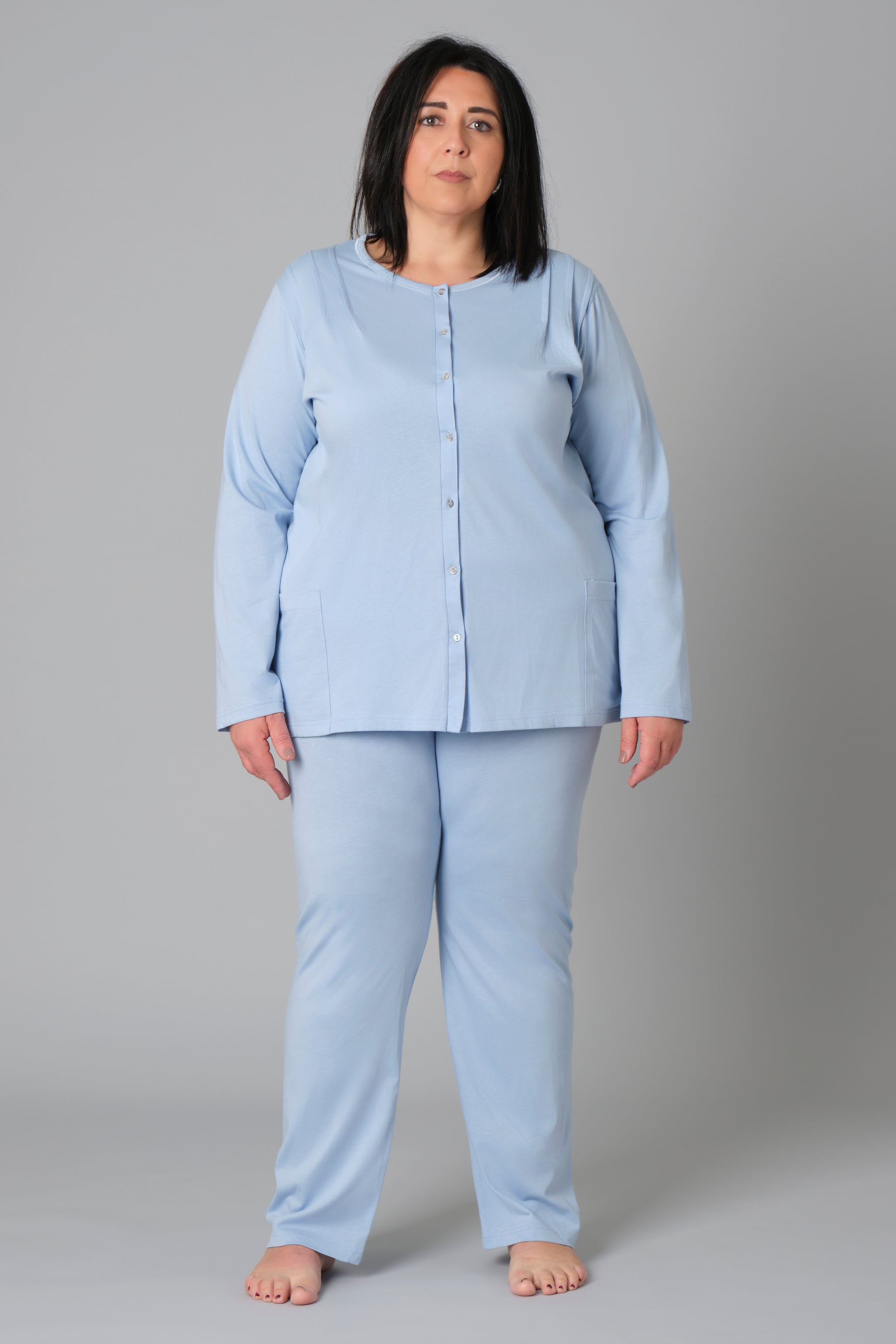 Pigiami Da Donna Pigiama Due Pezzi Taglie Forti Donna Maniche