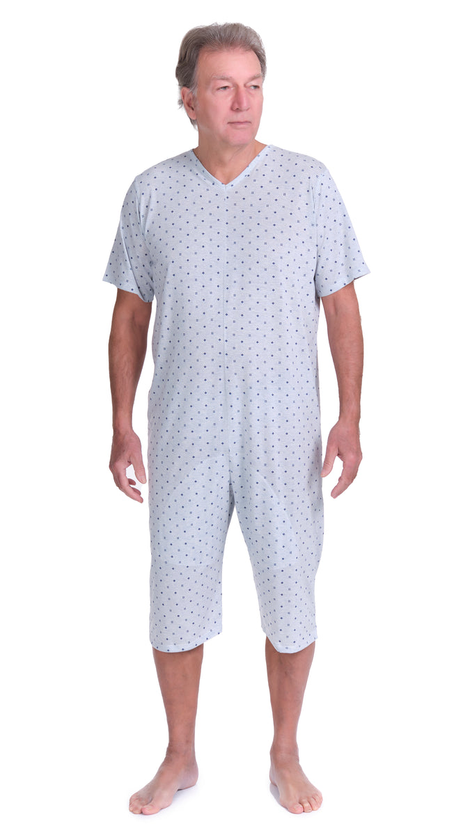 FERRUCCI COMFORT Geriatric Pajamas For Incontinence And Alzheimer With Zip On The Back - 9078 ML PL - 100% Cotton, Ideal For The Elderly, Blue, Blue, XL - View #7
