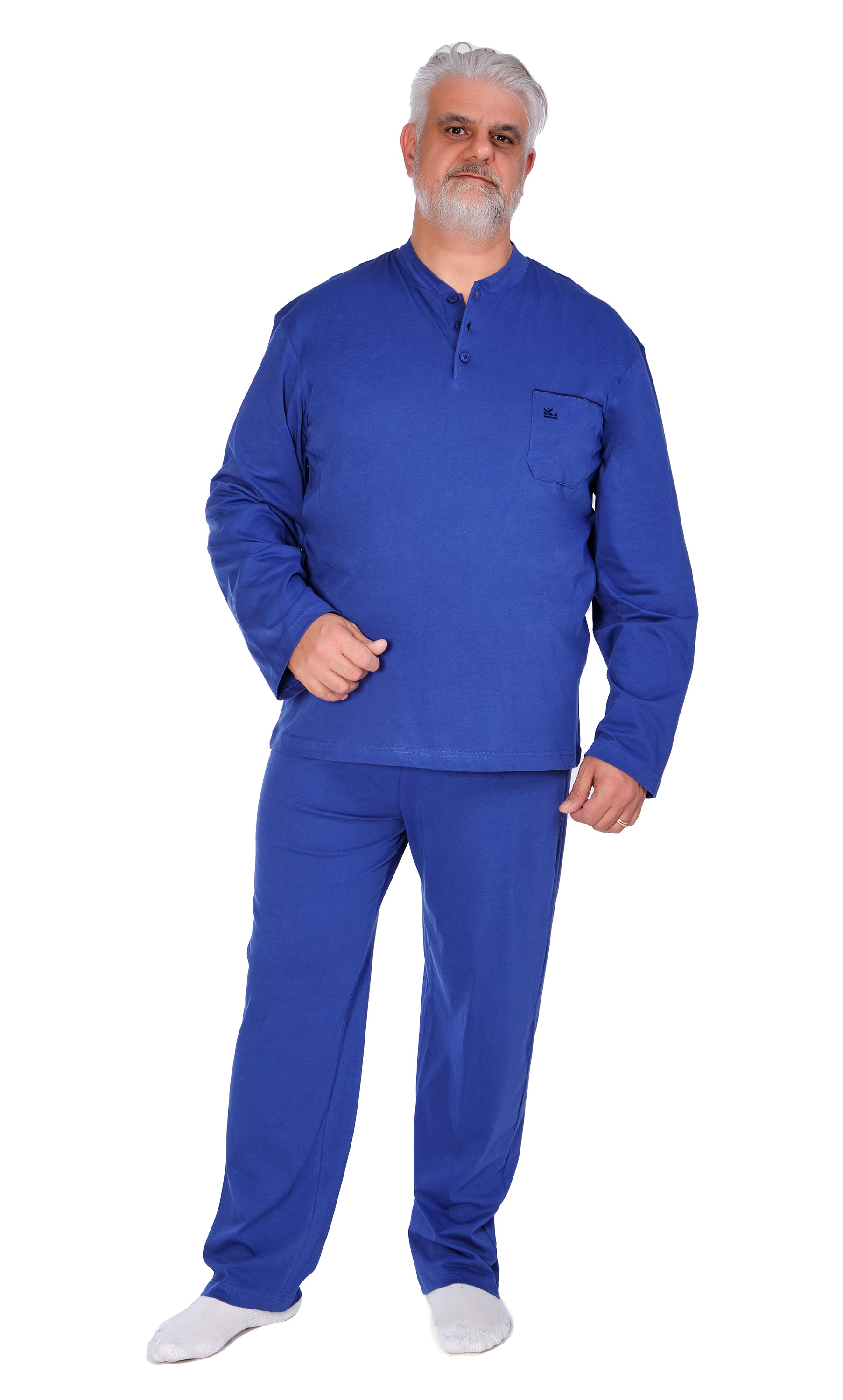 Pigiama a quadri con pattina e bottoni - Blu - Uomo Pigiama a quadri con pattina e bottoni - Blu - Uomo